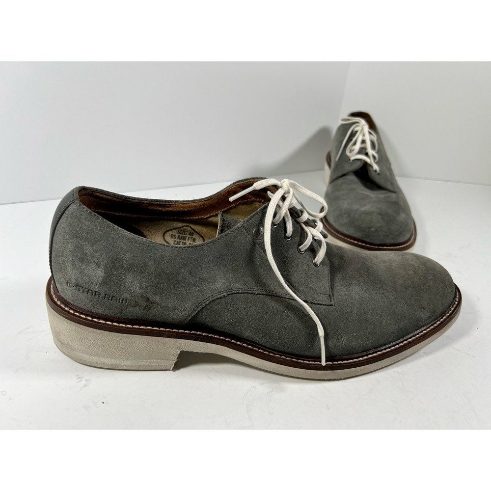 G- Star Raw Mens Morton Derby Dress Shoes Gray suede Round Toe Lace Up 11